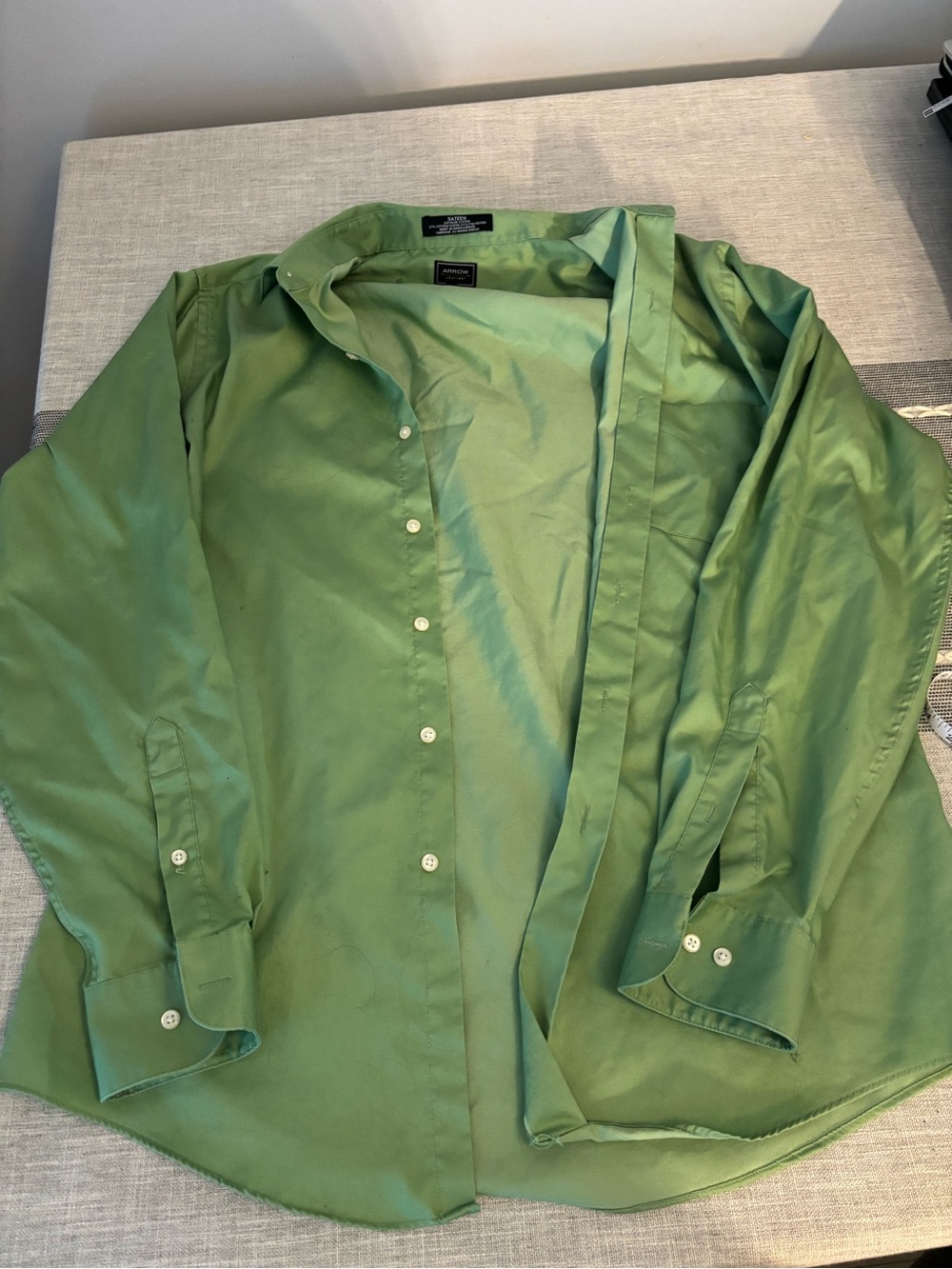 Green men’s dress shirt